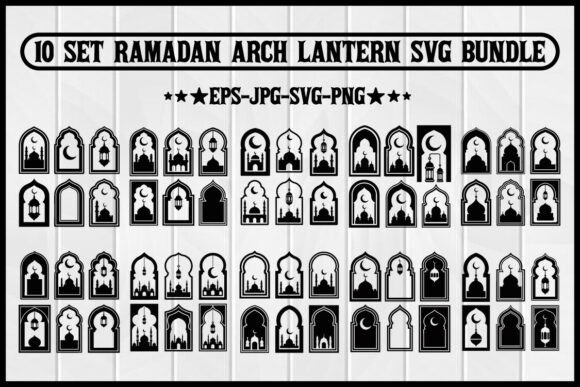10 Set Ramadan Arch Lantern SVG Bundle