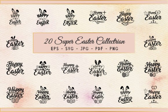20 Festive Spring Easter Logo Bundle