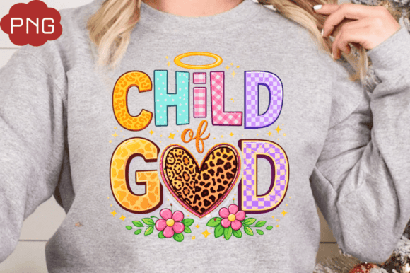 Child of God PNG: Christian Kids Shirt Design