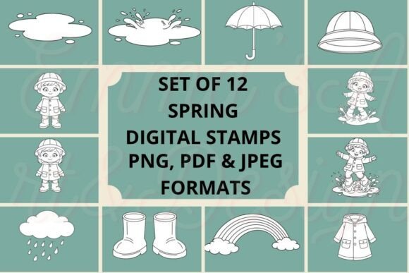 Embracing the Rain: A Guide to Creative Crafting with Spring Digital Stamps