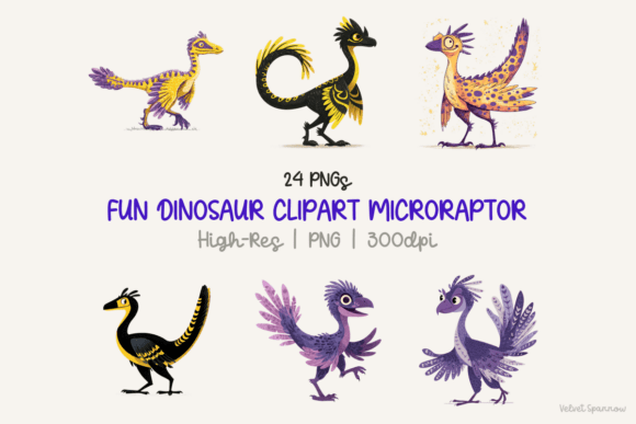Fun Dinosaur Clipart Microraptor: Elevating Digital Design with Prehistoric Charm