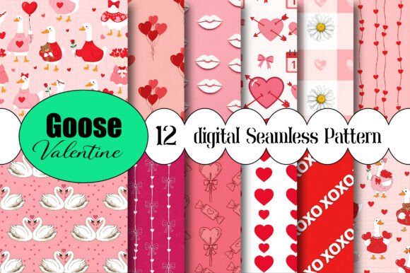 Goose Valentine Seamless Pattern Guide