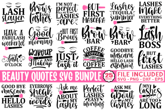 Makeup SVG Bundle & Quotes
