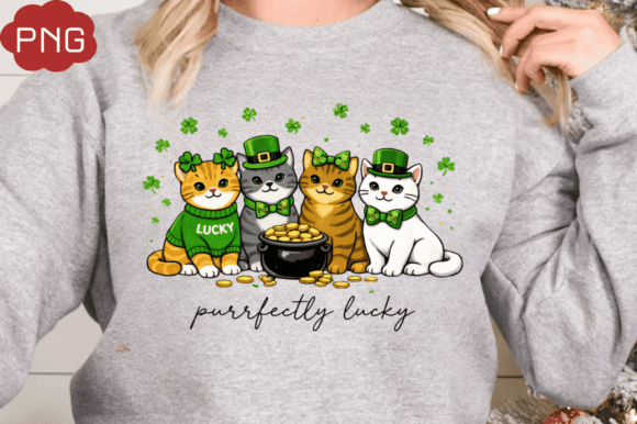 St Patrick’s Day Cat: Purrfectly Lucky Design