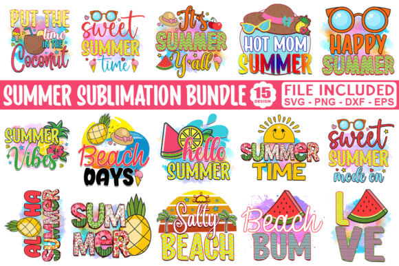 Summer Sublimation Quotes Design Bundle