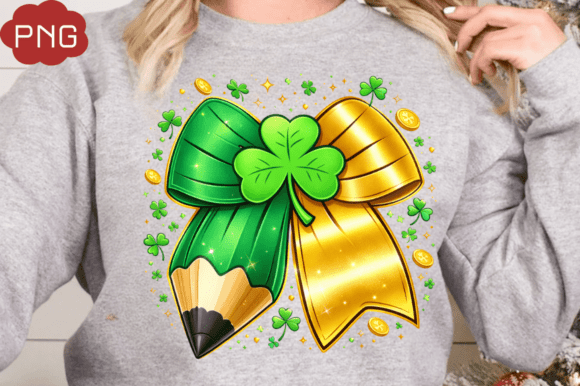 Teacher St Patricks Day Pencil Bow PNG: Elevating Educational Craft Designs