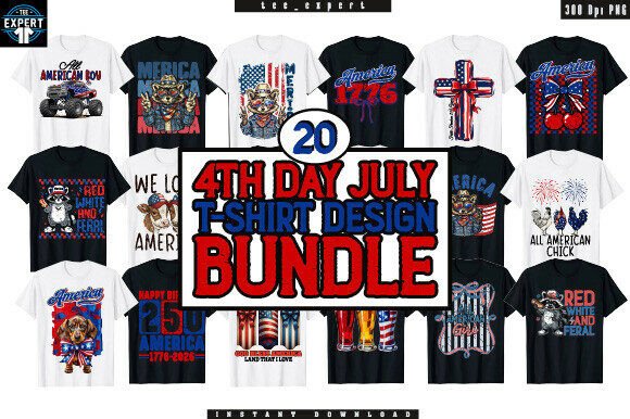 Ultimate 4th of July PNG T-Shirt Design Bundle