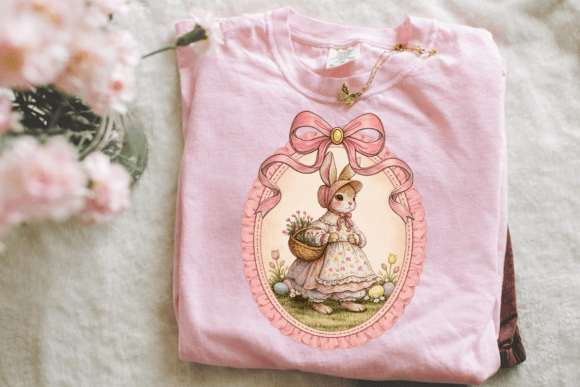 Vintage Bunny Coquette PNG for Thrifting Aesthetics