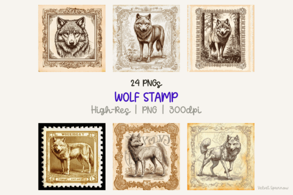 Wolf Stamps: A Versatile Clipart Pack for Digital and Printable Projects